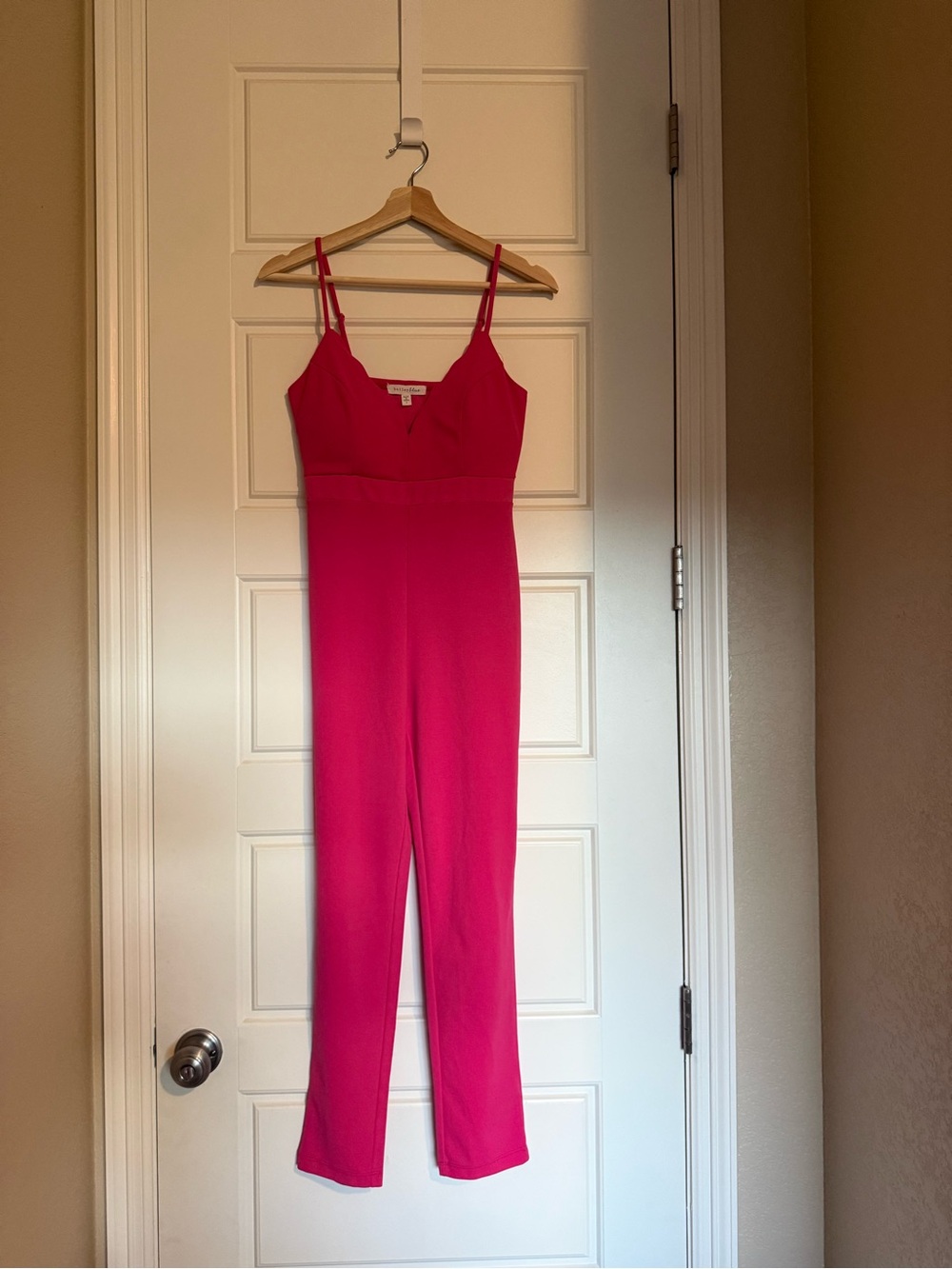 Bailey Blue Hot Pink Sleeveless Jumpsuit V-Neck Size Small